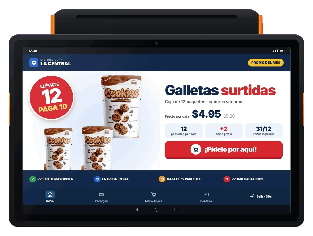 AirTime en la caja registradora Flux