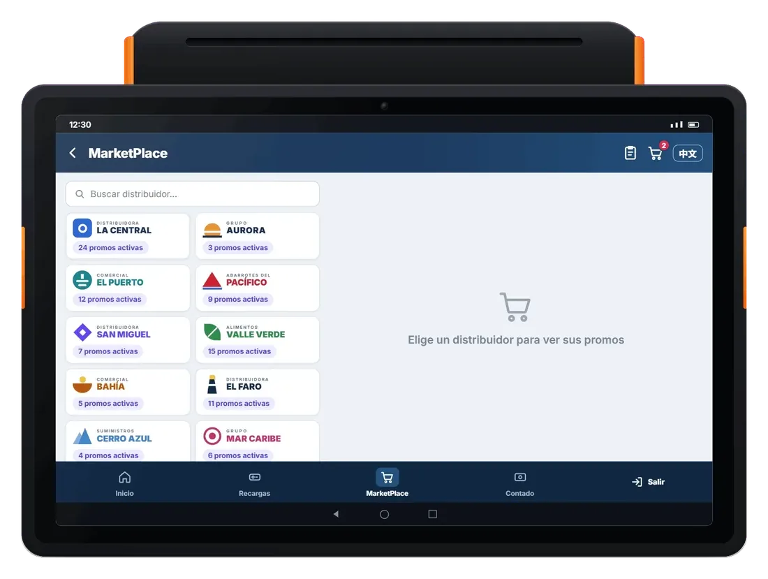 Marketplace en la caja registradora Flux